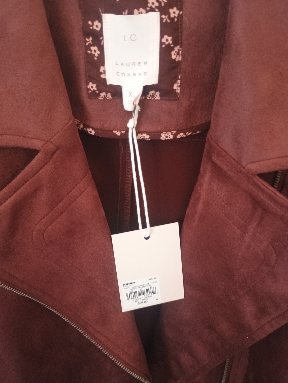LC Lauren Conrad Brown Suede Moto Jacket